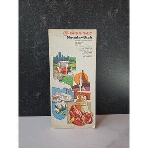 Nevada Utah Highway Road Map Vintage 1980 Rand McNally Metro City Maps